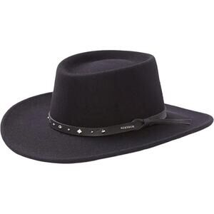 Stetson Mens Hawk Crushable Wool Gambler Hat Black Size X-Large Used Packable